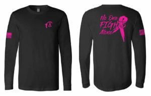 sweep away cancer no one fights alone long sleeve shirt