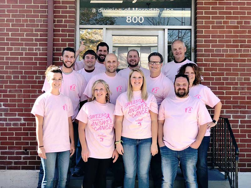 Saver Systems wearing Sweep Away Cancer shirts